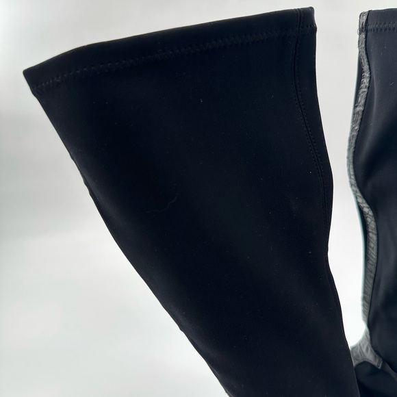 Donald J Pliner Black Tall Wedge Heel Pull On Sock Boots - Picture 7 of 9